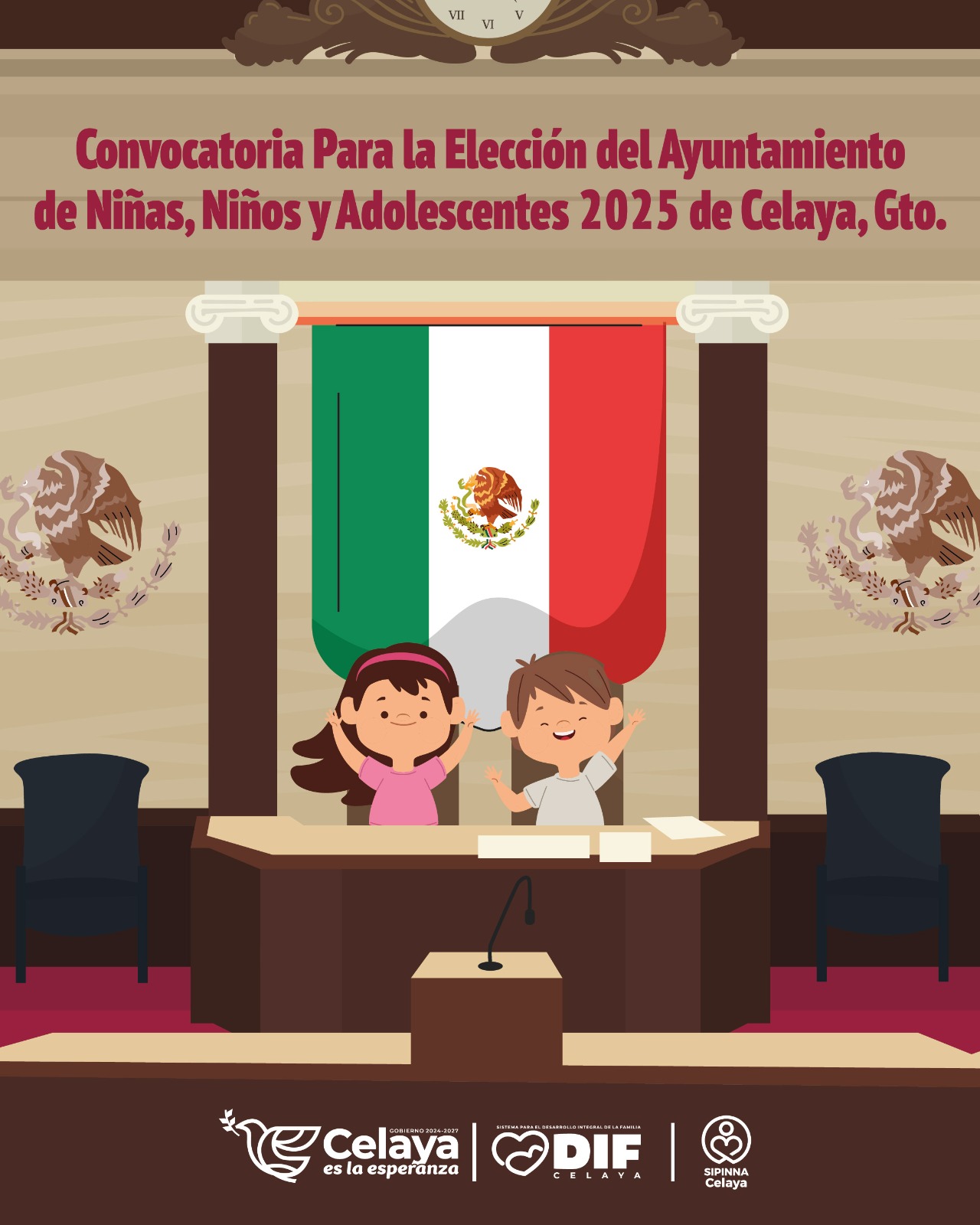 CONVOCATORIA PARA LA ELECCIÓN DEL AYUNTAMIENTO DE NINAS NINOS Y ADOLESCENTES 2025 DE CELAVA, GTO.